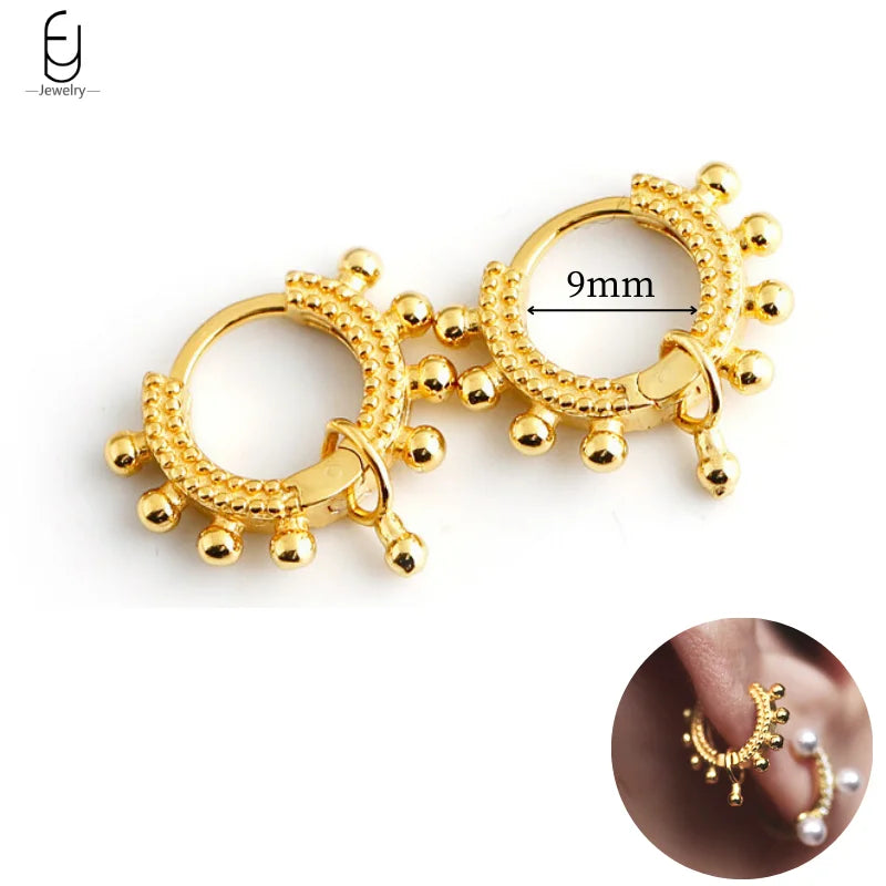 925 Sterling Silver Gold Tassel Earrings - Vintage Crystal Long Chain Hoop Jewelry for Women