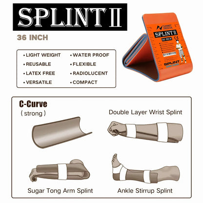 SANKE First Aid Splint - 36/18 Inch Wrist & Thumb Support Brace for Injury Protection and IFAK Emergency Care