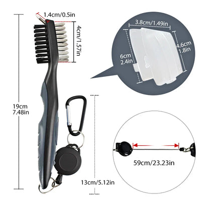 Golf Club Cleaning Brush with Cover – Retractable Carabiner Cleaner, 8 Styles for Outdoor Sports Accessories