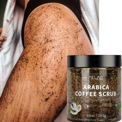 MELAO Arabica Coffee Scrub - Natural Exfoliating Body Scrub with Dead Sea Salt & Moisturizing Coffee Skin Care Formula