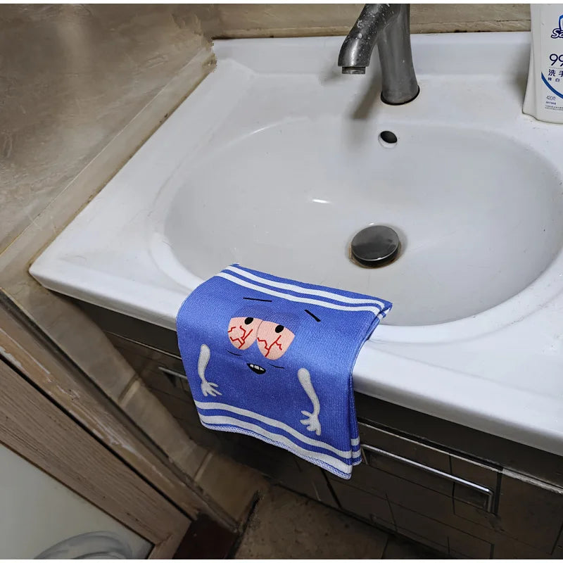 Cartoon Expression Soft Towel | Quick-Drying, Double-Sided Velvet Absorbent Bath & Face Towel for Children