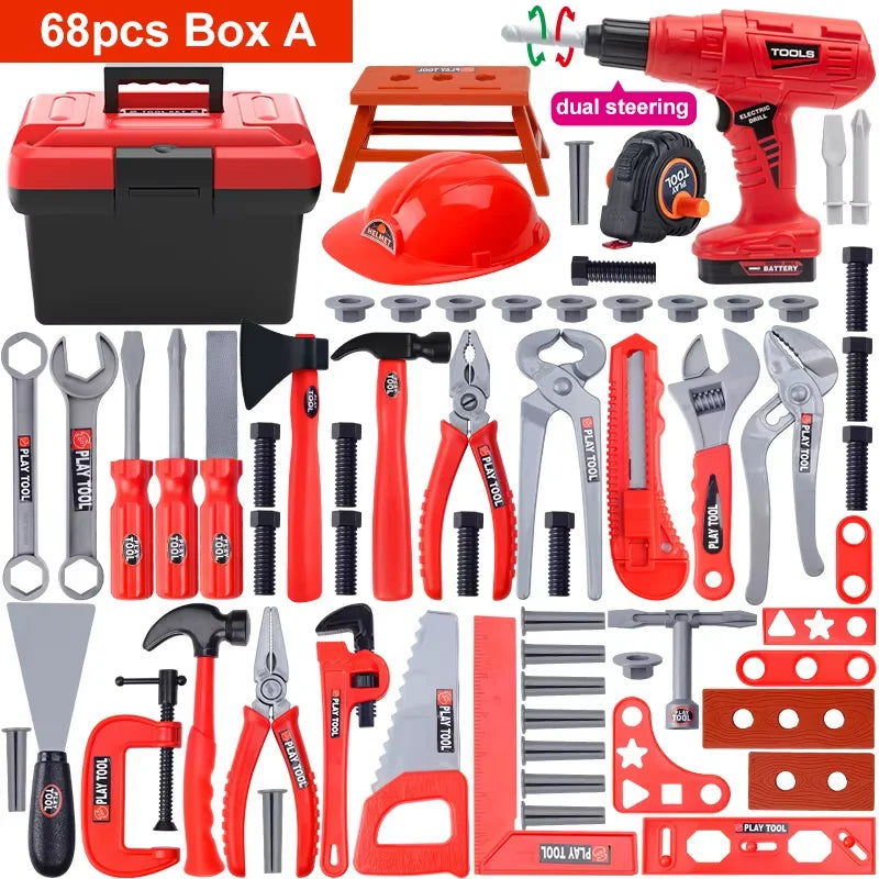 Kids Tool Set - Toy Drill Construction Pretend Play Kit for Toddler Boys & Girls Learning Gift