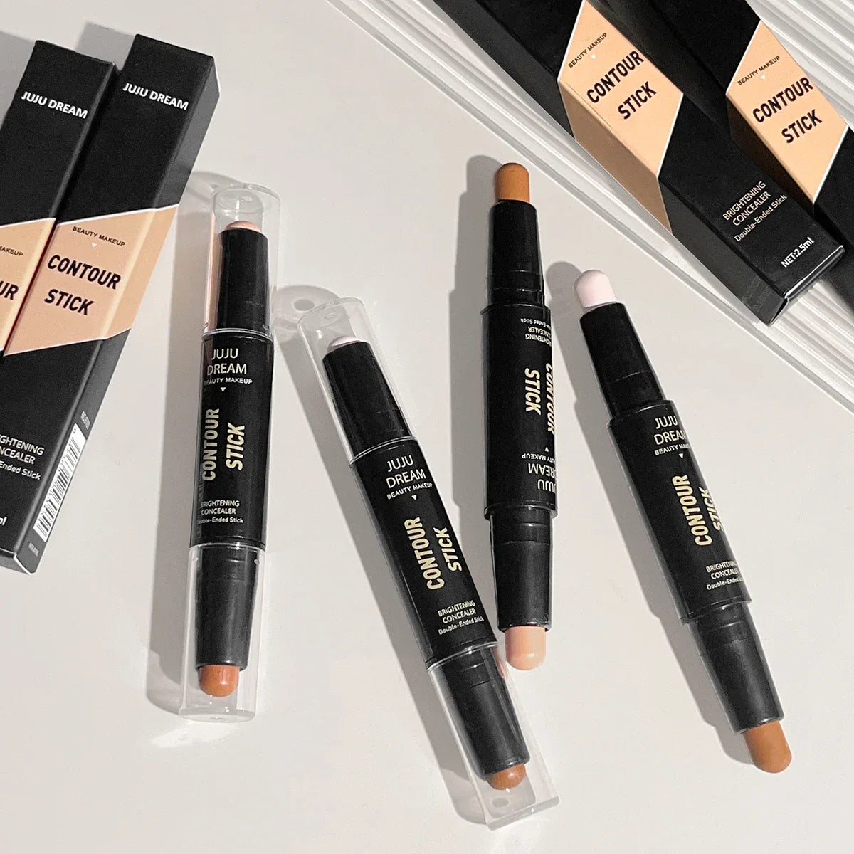 Dual-Ended Contour & Concealer Stick – Long-Lasting Foundation for Dark Circles & Facial Contouring