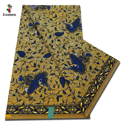 African Real Wax Print Fabric - 100% Cotton Soft Ankara Pagne Material for Dresses