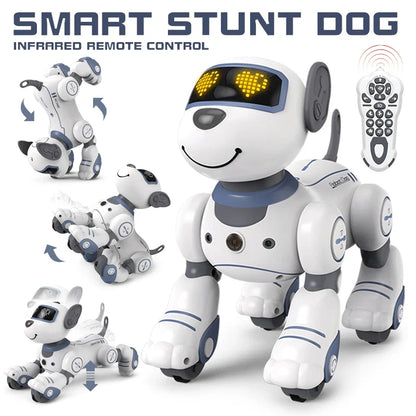 2-in-1 Intelligent Remote Control Robot Dog – Programmable Stunt & Voice Command Toy with Touch & Music for Kids