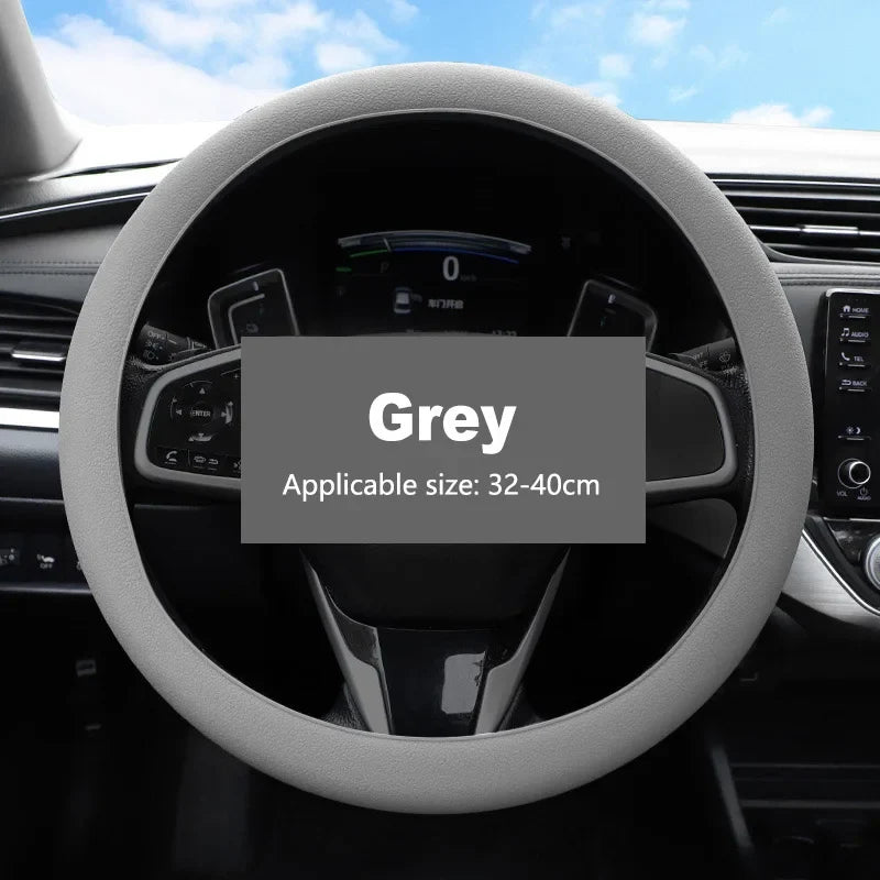 Breathable Silicone Steering Wheel Cover - Non-Slip Universal 38cm Car Wheel Protector for Summer Driving Comfort