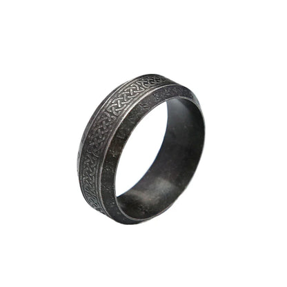 Fashion Vintage Viking Rune Ring – Stainless Steel Nordic Celtic Knot Amulet for Men & Women, Couple Jewelry