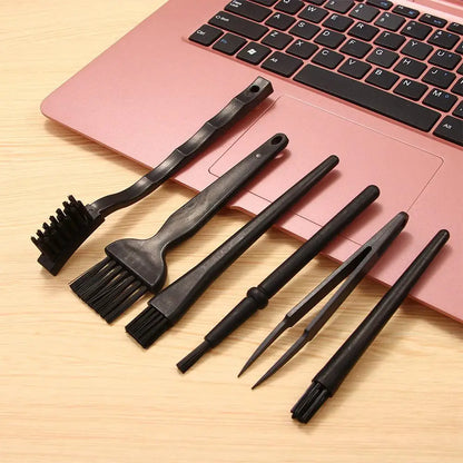 6-in-1 Electronics Cleaning Kit - Portable Anti-Static Keyboard Brush & Temperature Resistant Handle for Phone & Laptop