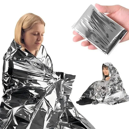 4 Pack Emergency Survival Blankets - Waterproof Windproof Thermal Foil Rescue Sheets for Camping, Hiking & First Aid Kit