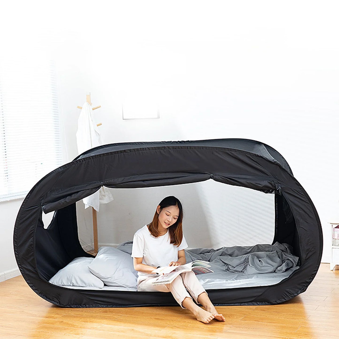 Folding Portable Privacy Bed Tent – Fully Enclosed Outdoor Camping Bed Tent with Shading for Kids & Adults