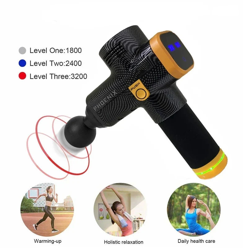 Phoenix A2 Deep Tissue Massage Gun — Muscle Relaxation & Pain Relief Therapy for Back, Legs & Feet