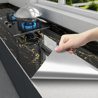 40cm PVC Marble Wall Sticker - Waterproof Oil-Resistant Self-Adhesive Kitchen Decor