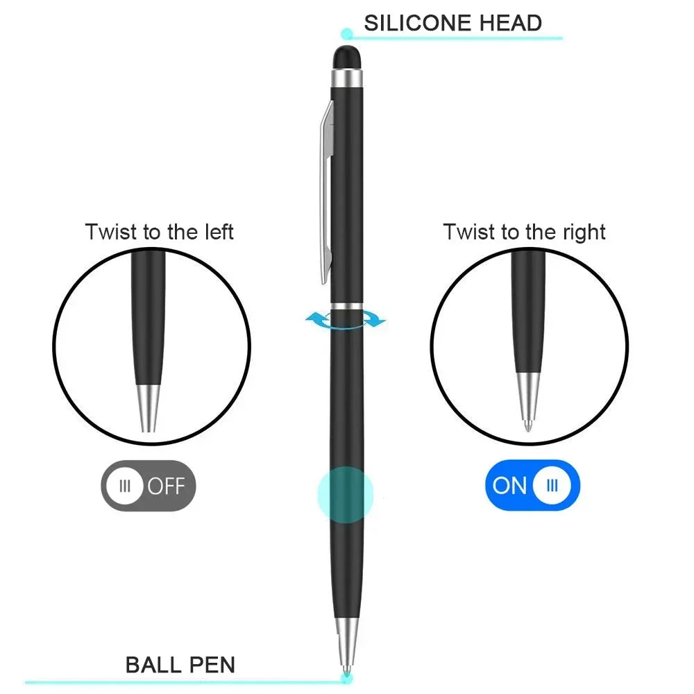 10PCS 2 in 1 Capacitive Stylus and Ballpoint Pen – Universal Touch Pen for Tablet Drawing, iPhone, iPad, Android Mobile Phones