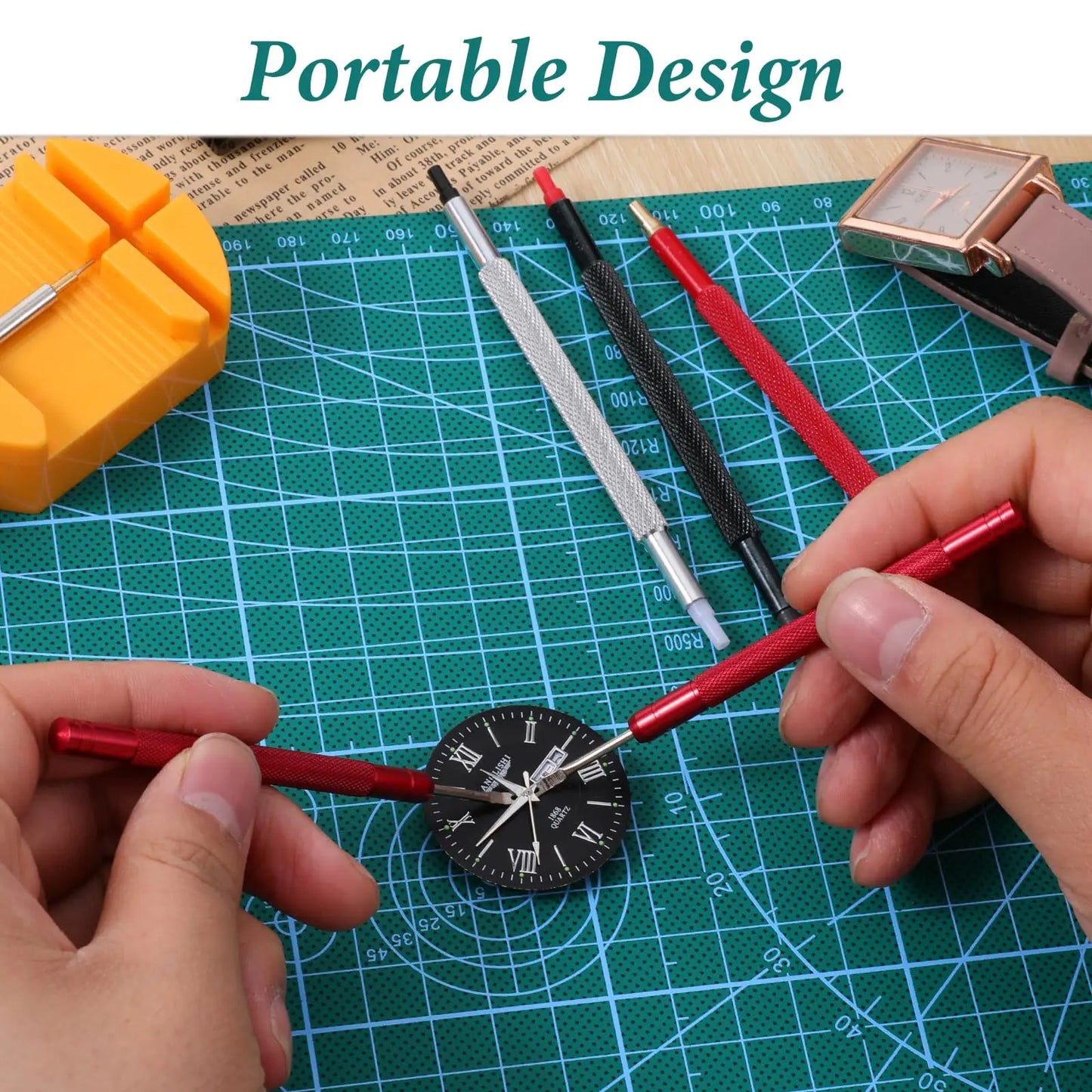 Stainless Steel Watch Hand Repair Tool Kit - Precision Hand Setting & Pointer Adjustment Pusher Set