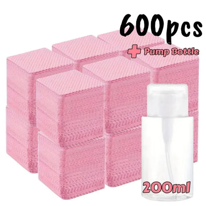 Lint-Free Nail Wipes - Aluminum-Free Gel Cleansing Tissues & Nail Polish Remover Pads for Nail Art Beauty Care