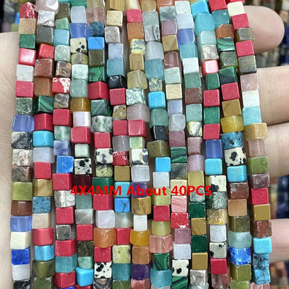 Natural Gemstone Beads - Agate Quartz Turquoise Faceted Rondelle Spacer Beads for DIY Jewelry Making & Bracelets