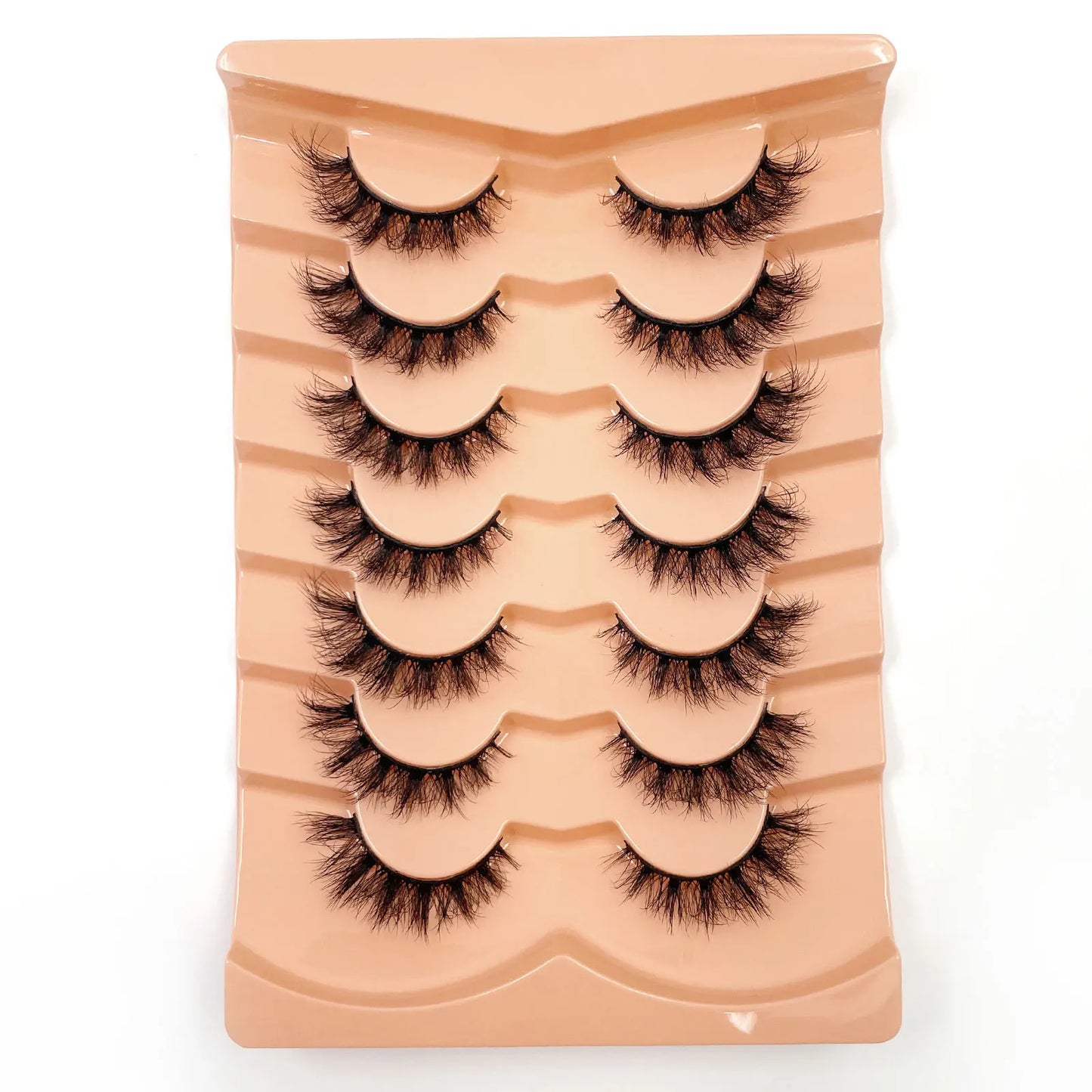7 Pairs 3D Mink Fur False Eyelashes – Thick Short Dramatic Natural Look Makeup Lashes Wholesale