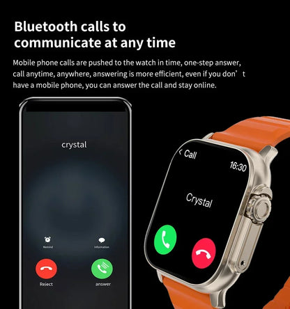 New T800 U2 Smart Watch 49mm - 2024 NFC, GPS, Bluetooth Call, Music, Games, Wireless Charging - For Men and Women