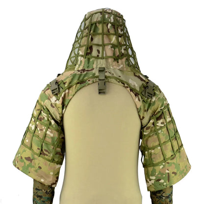 Ghillie Suit Set | Camouflage Hunting Poncho, Base, Cape & Sniper Viper Hood for Airsoft & Paintball