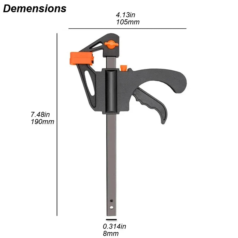 4-Inch F-Style Woodworking Clamp - Quick-Release Ratchet Squeeze Clamp for Carpentry & DIY Projects