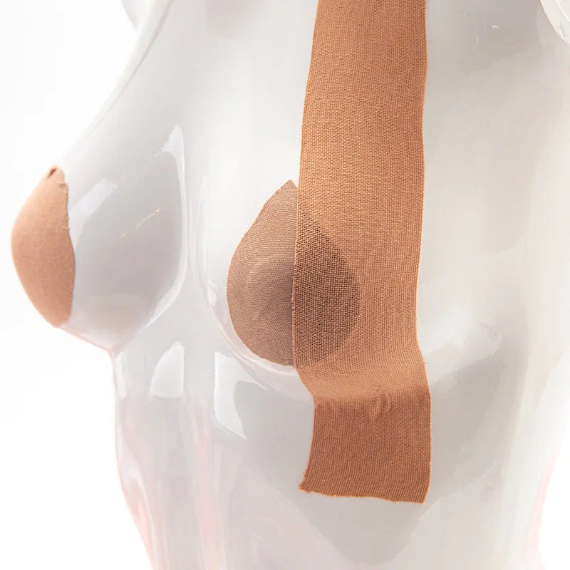 Women’s Adhesive Boob Tape – Invisible Strapless Bra with Nipple Pasties, Breast Lift Push-Up Pads & Bra Stickers