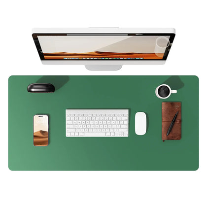 Large Leather Mouse Pad Desk Mat - Non-Slip PU Leather Office Desk Protector for Laptop & Workspace Setup