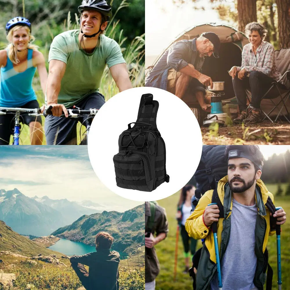 Men’s Waterproof Outdoor Crossbody Chest Bag – Sports Bike Shoulder Handbag