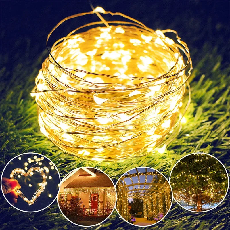USB LED Fairy String Lights - 20M 200LED Copper Wire Garland for Christmas, Wedding & Outdoor Decor