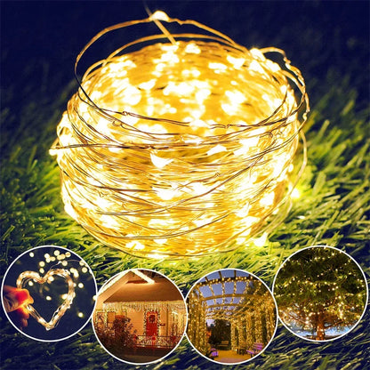 USB LED Fairy String Lights - 20M 200LED Copper Wire Garland for Christmas, Wedding & Outdoor Decor