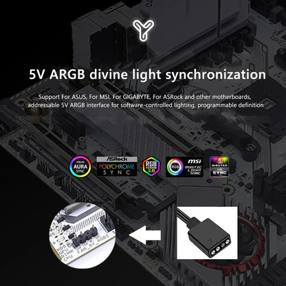 ARGB M.2 NVMe SSD Heatsink - 5V 3-Pin RGB Aluminum Cooler with Aura Sync Support