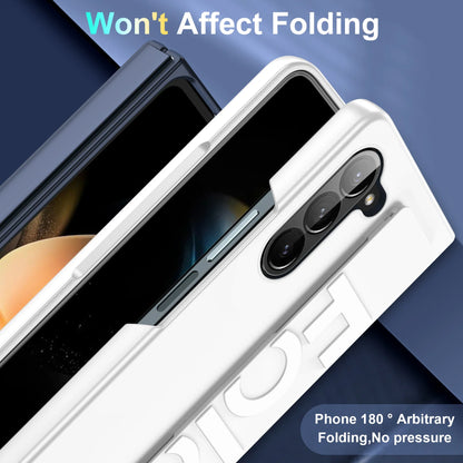Matte Hard PC Silicone Wrist Strap Case for Samsung Galaxy Z Fold 3-7 – Elastic Armor Cover with Grip & Wristband