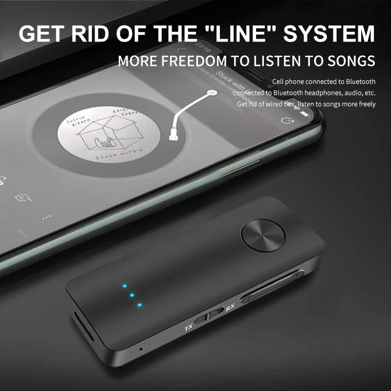 2 in 1 Bluetooth 5.4 Audio Receiver & Transmitter – HiFi Stereo Wireless Adapter with Mic & 3.5mm AUX for Car, Airplane, TV, PC, Speaker