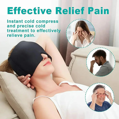 Gel Sleep Mask for Migraine & Headache Relief – Hot & Cold Therapy Eye Mask, Comfortable Shade Cover for Men & Women