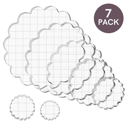 Clear Acrylic Stamp Block Kit - Assorted Grid Line Blocks for Scrapbooking & Card Making
