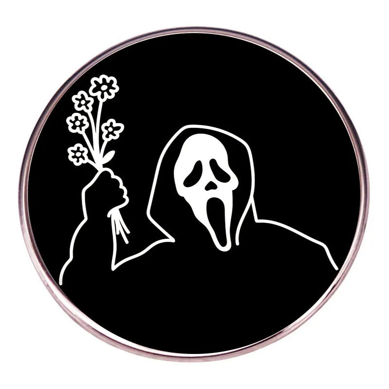 Classic Horror Skull Lapel Pin - Metal Dark Skull Brooch for Denim Jackets, Backpacks & Hat Decoration Gift