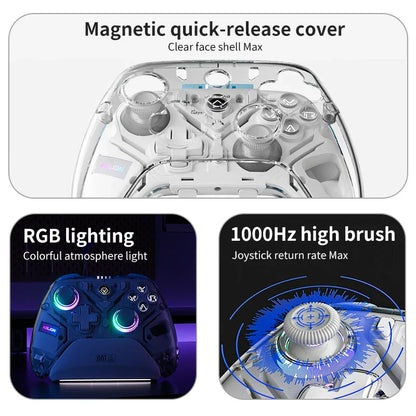 Aolion K10 RGB Wireless Gaming Controller – Gamepad with Charging Dock, Hall Effect Joystick & Trigger for Nintendo Switch 2/PC/Phone