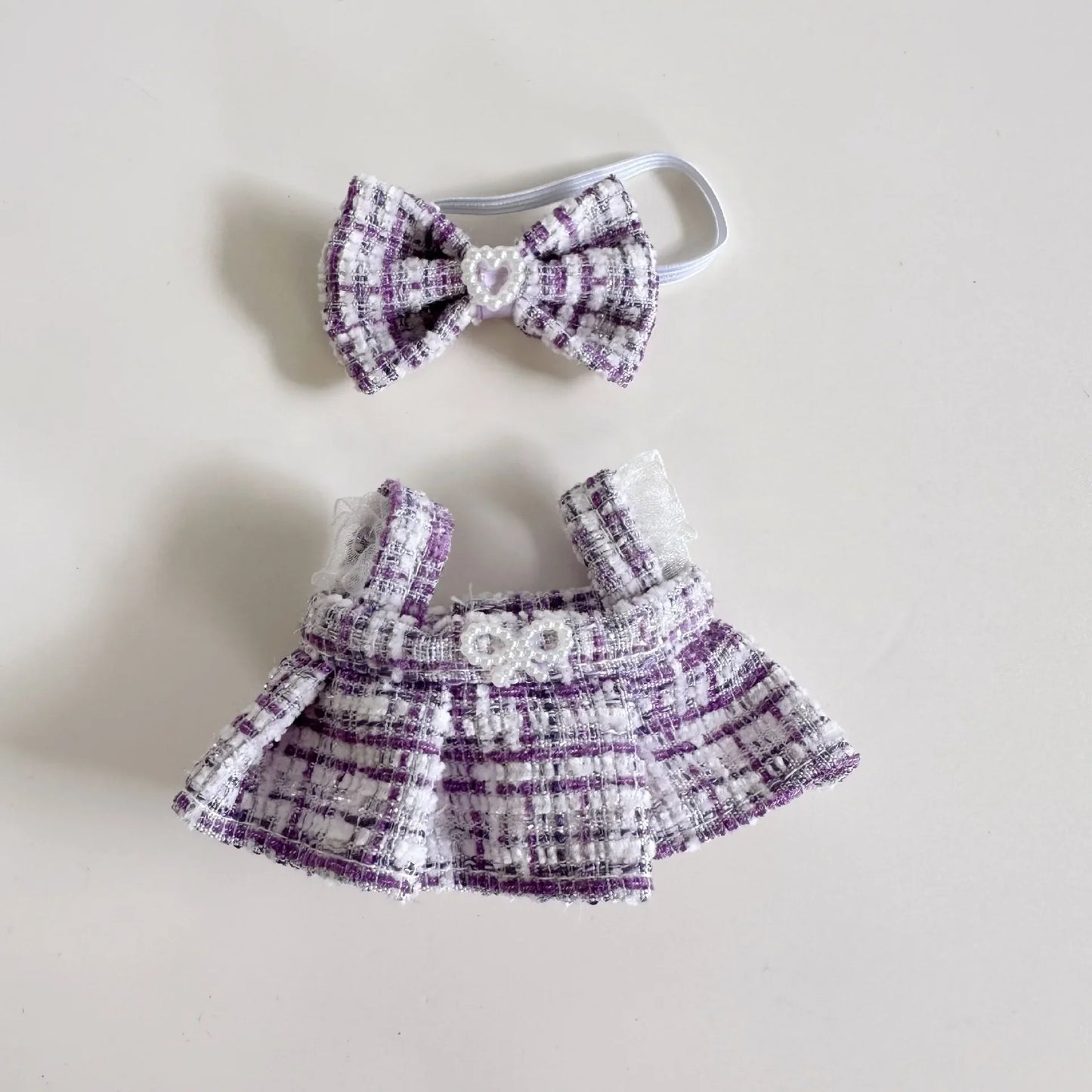 Cute Labubu Doll Outfit Set – Classic Dress for 17cm V2 Mini Dolls, Clothing Accessories for Kids Gift