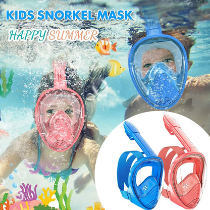 Foldable Full Face Snorkel Mask - 180° Panoramic Anti-Fog Diving Mask for Kids & Swimming