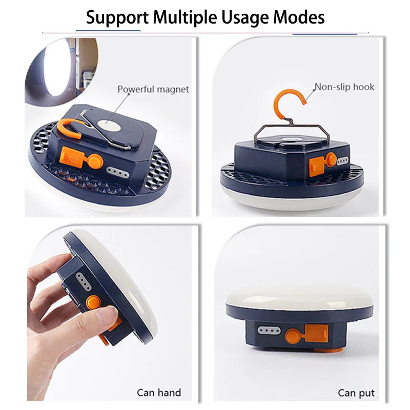 MOSLIGHTING Rechargeable Tent Lantern - Portable Emergency Night Market Light for Outdoor Camping, LED Bulb Lamp Flashlight for Home