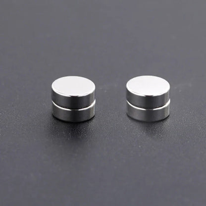 Crystal Strong Magnetic Ear Stud Clip Earrings - Punk Round Zircon Non-Piercing Earrings for Men & Women