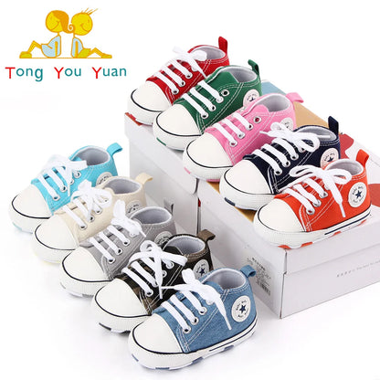 New Baby Shoes for Boys & Girls – Classic Canvas Casual Sneakers, Soft Sole Non-Slip Toddler Walkers D2486