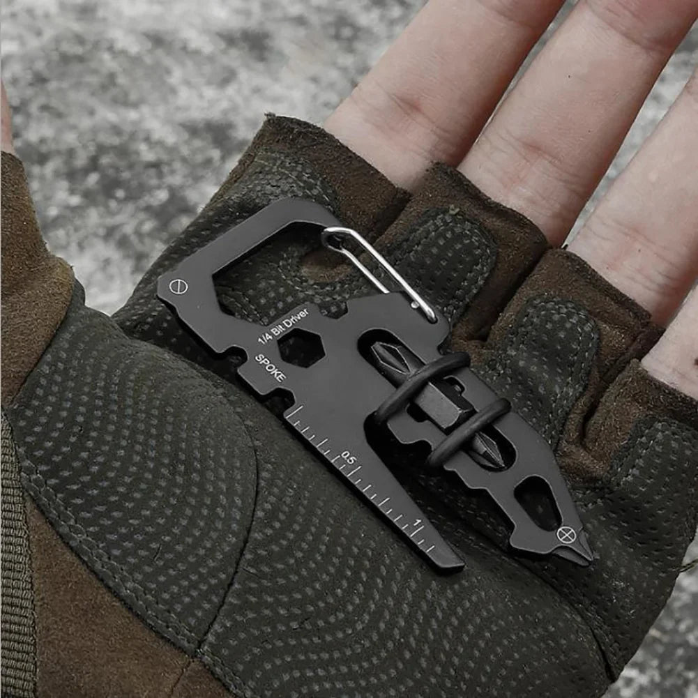 Stainless Steel Outdoor Carabiner Clip: Multifunction Keychain Ring with Bottle Opener - Camping and Climbing Accessories