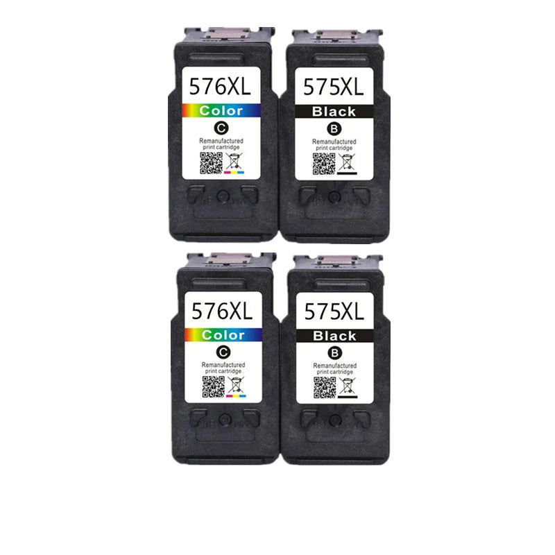Remanufactured 575XL / 576XL Ink Cartridges – PG-575 CL-576 Compatible for Canon PIXMA TS3550i TS3551i TR4750i TR4751i Printer Replacement Ink