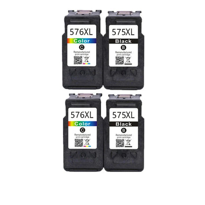 Remanufactured 575XL / 576XL Ink Cartridges – PG-575 CL-576 Compatible for Canon PIXMA TS3550i TS3551i TR4750i TR4751i Printer Replacement Ink