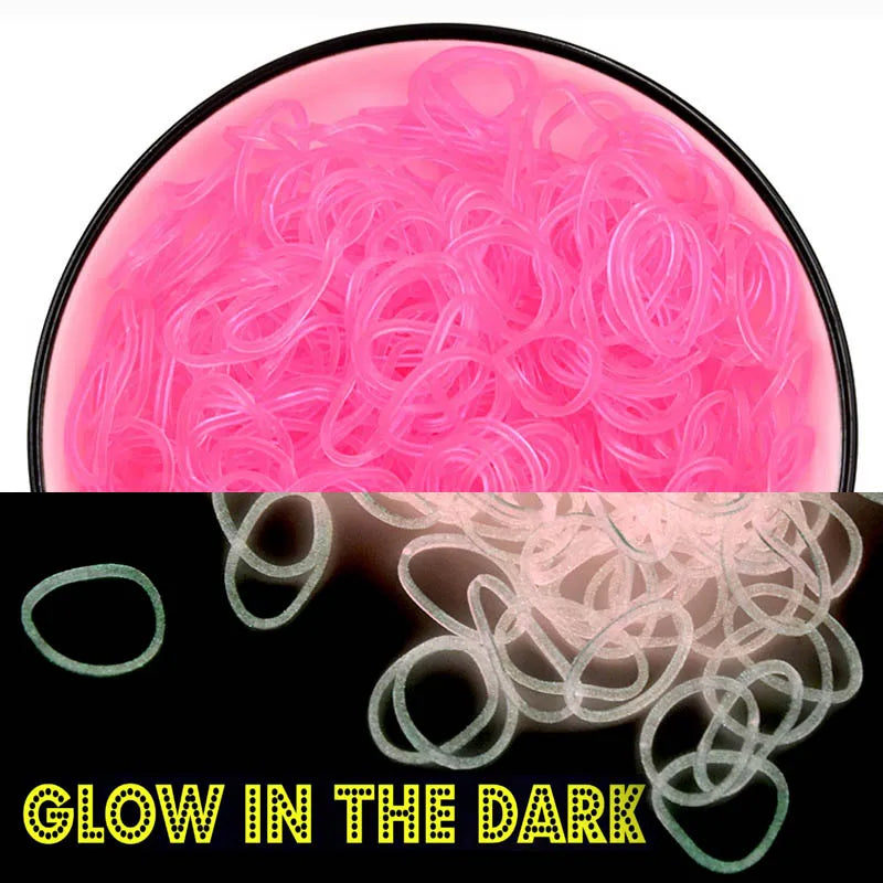 600pcs Fluorescent Glow Bracelet Kit - DIY Rubber Loom Bands for Kids Party Crafts, Wrist & Necklace Making Supplies