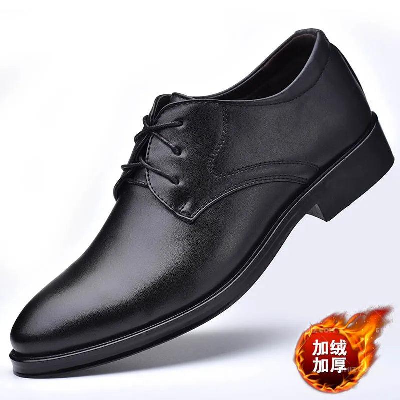 Men's Leather Derby Dress Shoes - Lace-Up Business & Wedding Shoes Size 38-48