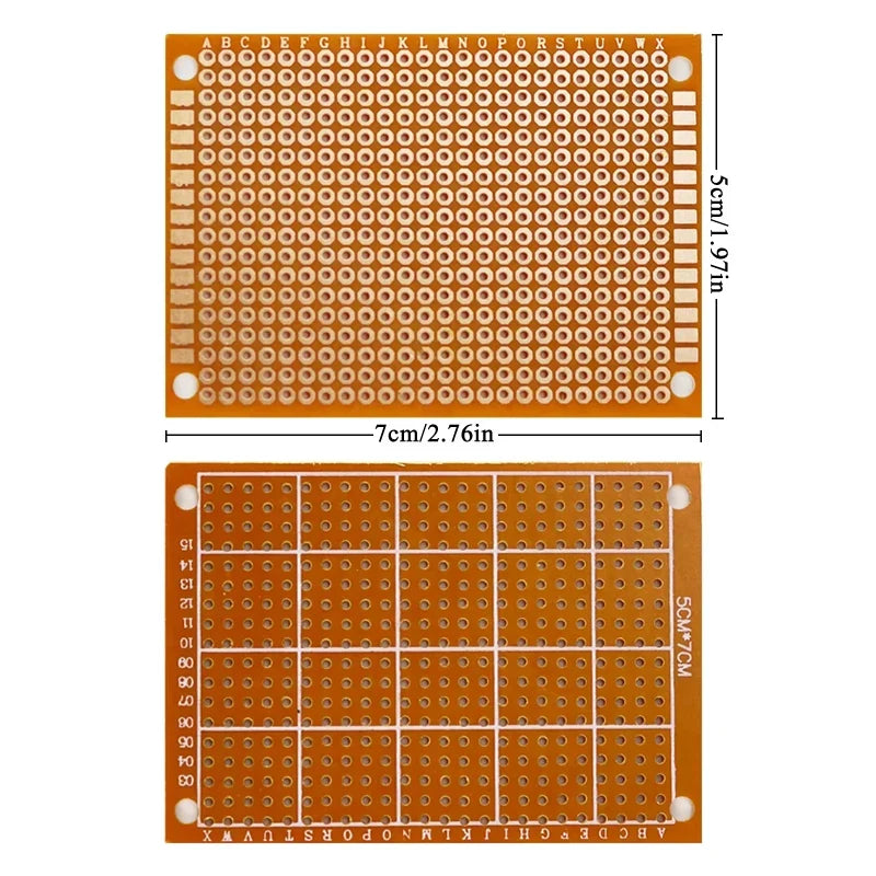 10PCS 5x7CM PCB Prototype Boards - Single Sided Universal Circuit Boards for DIY Electronics Projects