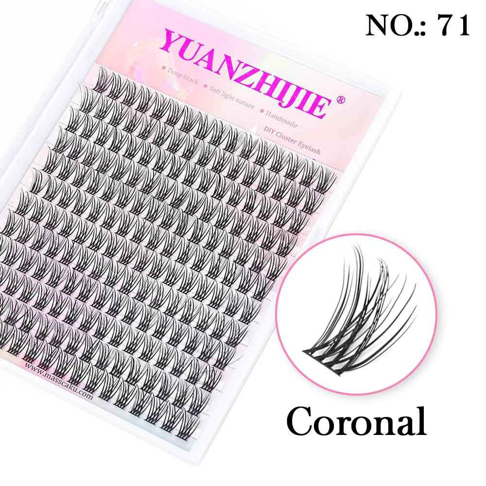 DIY 144 Cluster Lashes YUANZHIJIE – Natural C/D Curl Segmented Mink Individual Eyelash Extensions Kit for Home Makeup & Professional Volume Look (Free Shipping)
