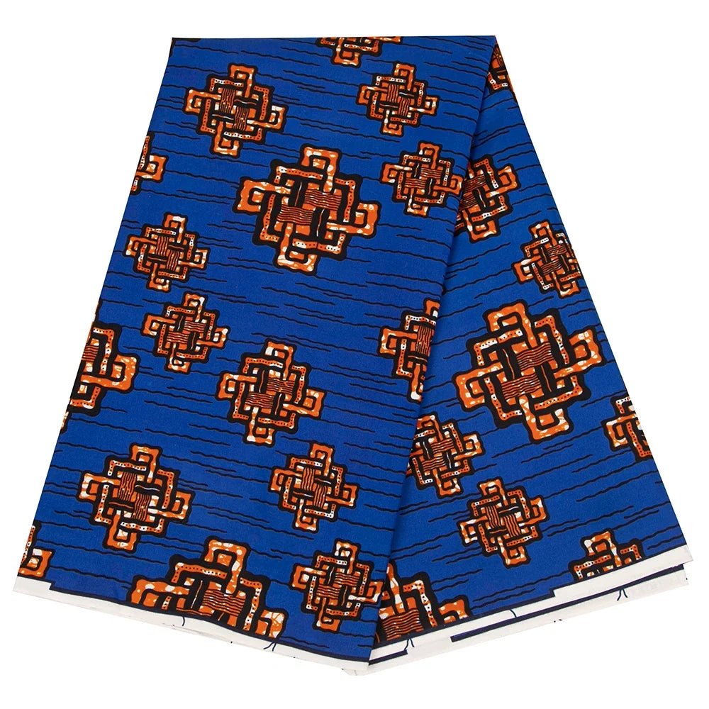 African Nigerian Batik Wax Print Fabric - High Quality Polyester Ankara Sewing Cloth A-7