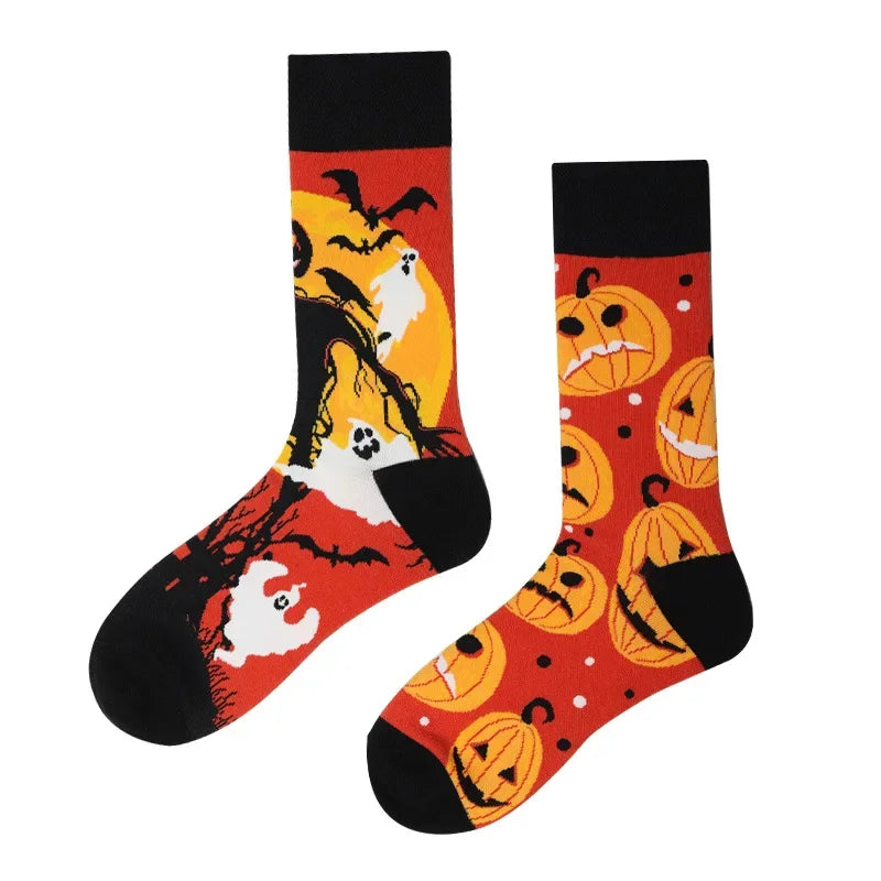 WY_New Asymmetrical Couples Mandarin Ducks Cotton Socks – Fashion Sports Colorful Medium & High Sleeve Unisex Crew Socks, Trendy Couple Gift Socks